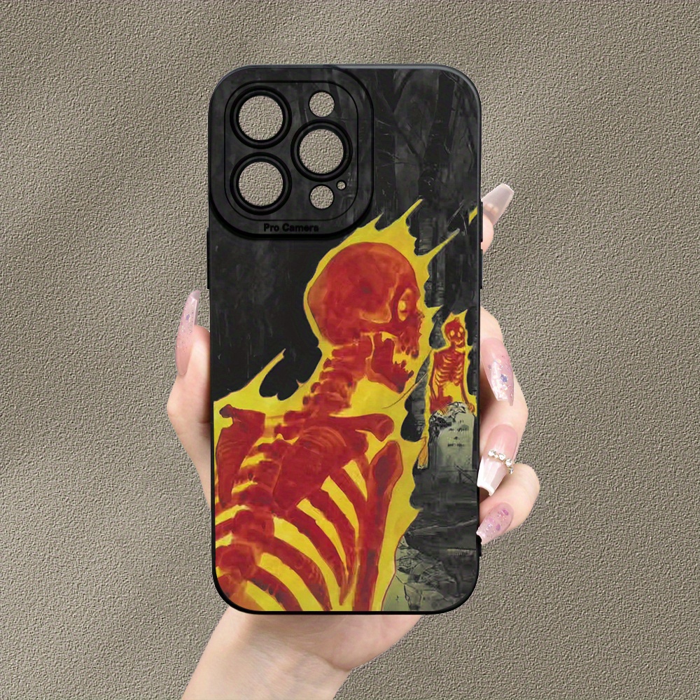 TEMU Phone Case - Matte Phone Case For Iphone Or Galaxy, Designed To And Lightweight With Tpu Shock Absorption. Features A Unisex 2d Pattern Of Large