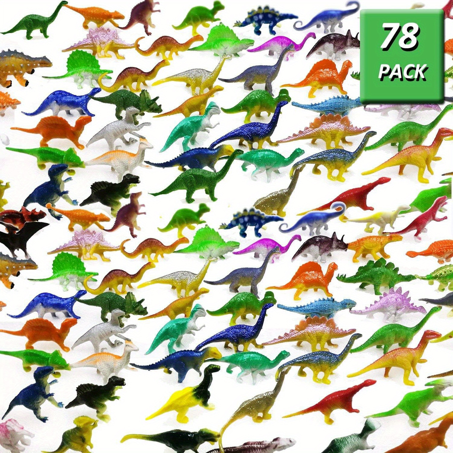 

78 Pcs Dinosaur Toys: Plastic Mini Dinosaur Figure Toy Set - Includes T-rex, Stegosaurus, Perfect For Dinosaur Birthday Party Favors, Christmas, Or Valentine's Day Gifts