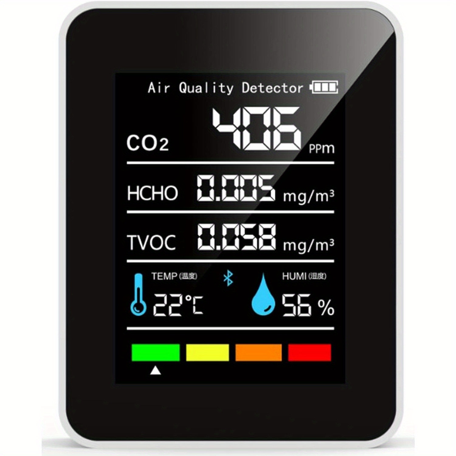 

[home ] Compact Portable Air Quality Monitor With Co2, Hcho, Detection - Digital Display For Home, Travel, Grow Rooms | Usb Powered, Indicator, Easy-to-read Lcd