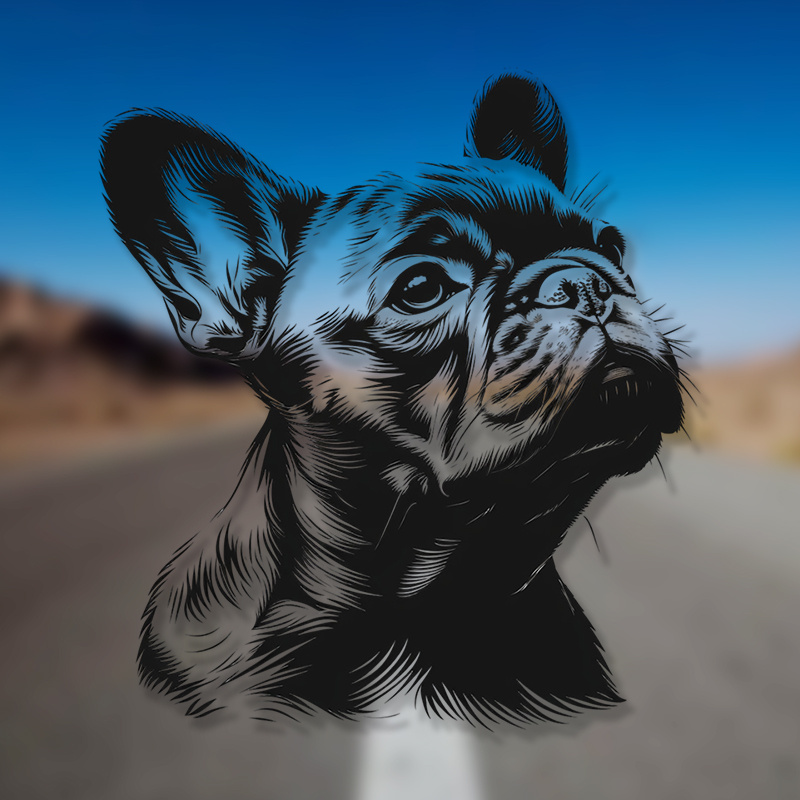 

French Bulldog Vinyl Decal Sticker, Pvc Material, Adhesive For Car, Laptop, Motorcycle, Truck, Phone, Skateboard, Boat, Wall, Vehicle Accessories - Multipurpose Weather-resistant Decal