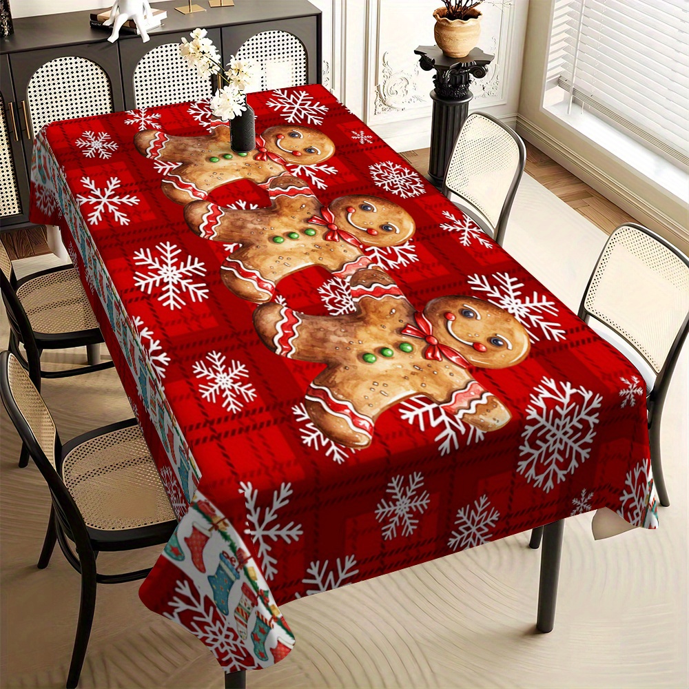 

- Red Christmas Tablecloth - For Gatherings & Dining Decor, , -washable, Rectangle