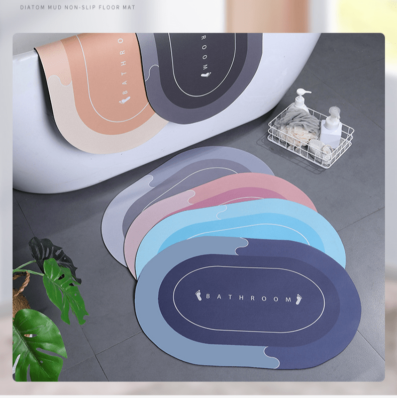 non slip bathroom mat set soft polyester machine washable decorative home floor mats for shower toilet area details 0