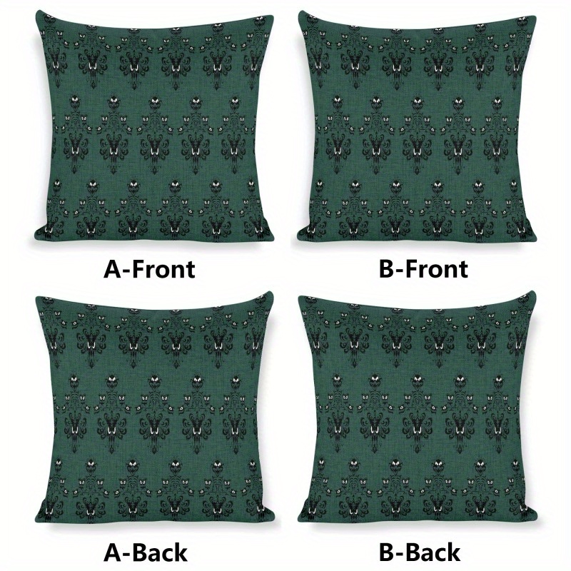 

2pcs Halloween Haunted Mansion Throw Pillow Covers 18x18 Inches - Soft, Polyester For Home Decor