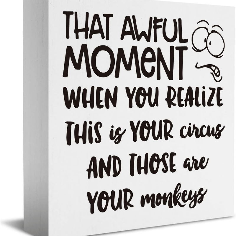 

My Monkeys" Pvc Decorative Plaque – Aesthetic Home & Office Decor Gift For Adults, Novelty Humorous Desk Ornament Without Electricity Or Feathers, Ideal For Friends, Family & Coworkers