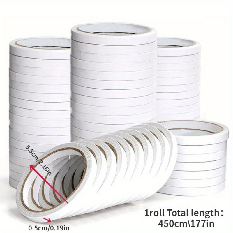 

10 Rolls Strong Adhesive Double-sided Transparent Tape - 177.17 Inches (450cm) , Pvc Material, Ideal For Office, School, Diy Crafts, Scrapbooking, Art Projects, And Gift Wrapping