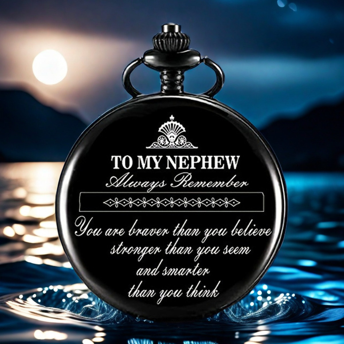 TEMU To My Nephew "- Quartz Pocket Watch (durable And Clear Arabic Numeral Dial) | Fashionable Pendant, Thoughtful Gift For Birthdays And Holidays