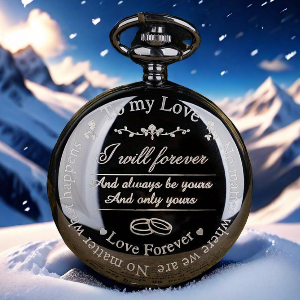 To My Love Quartz Pocket Watch Necklace Chain Fob Watch For Mens Womens Lover Best Gifts Husband Son Souvenir Suitable For Men And Women.