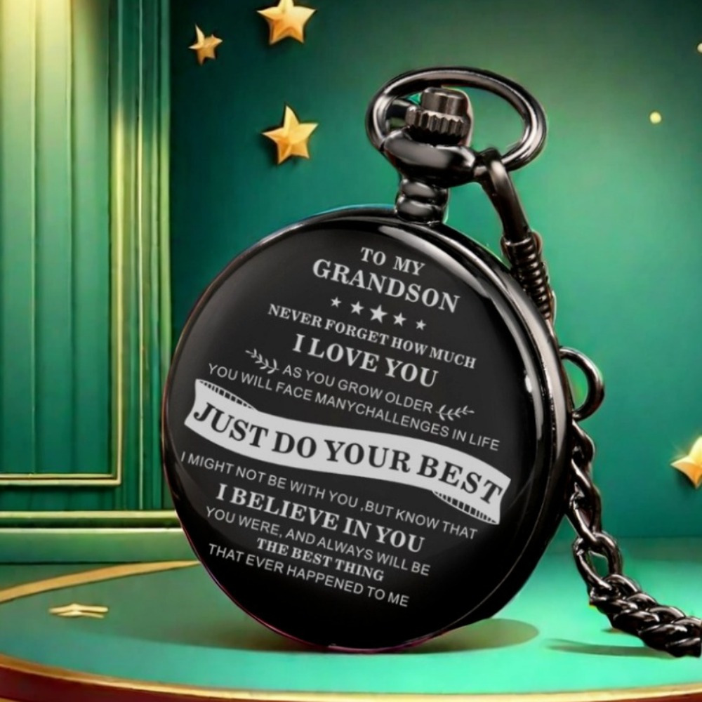 TEMU Engraved To My Quartz Pocket Watch Steampunk Clock Men Pendant Necklace Watches For Gifts