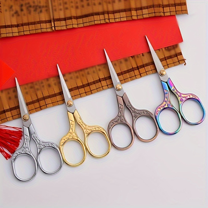 

Vintage Stainless Steel Scissors Set, Embroidery & Sewing Fabric Cutters, Shears With Pp Handle, Thread Scissor Tools For Crafting And Sewing Enthusiasts