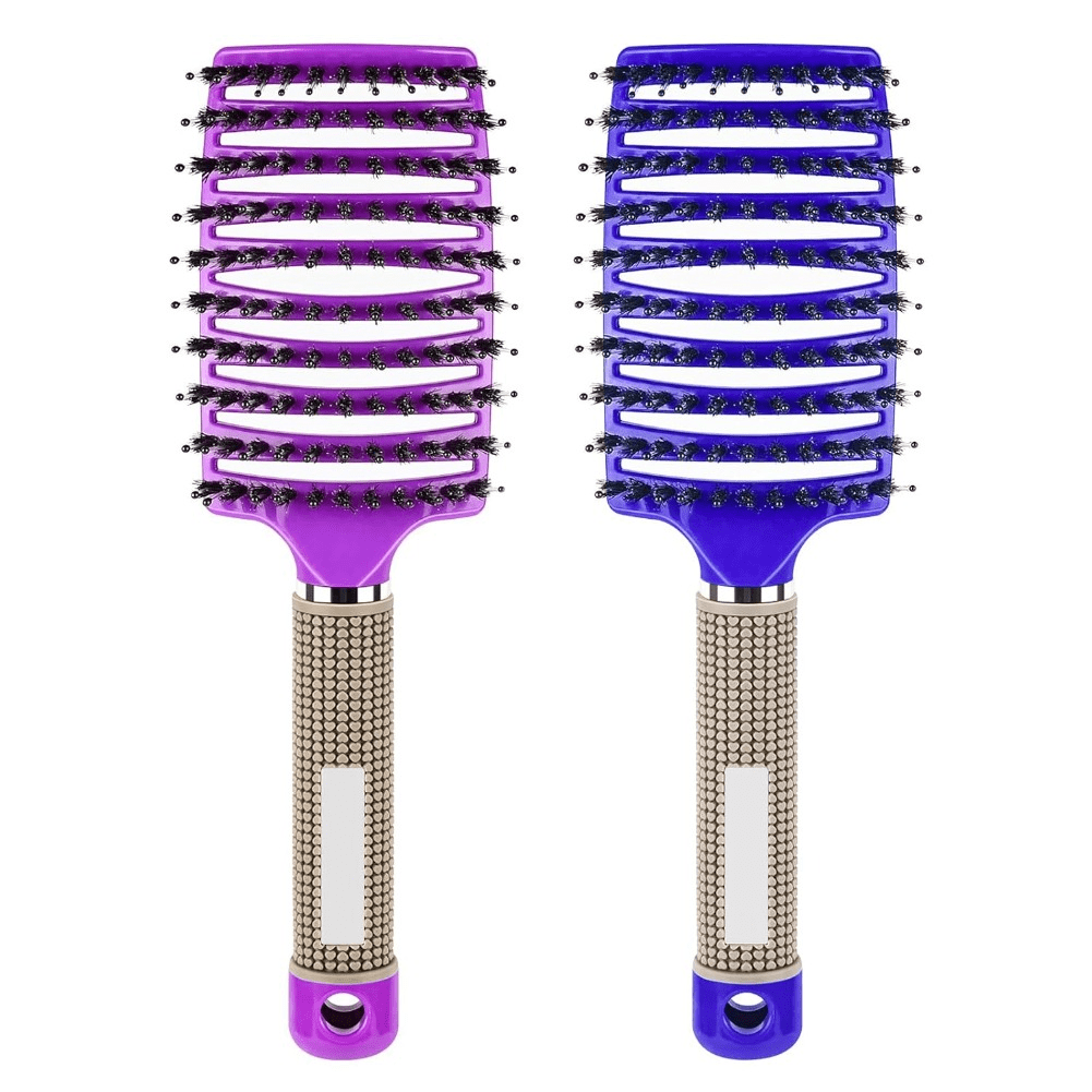 TEMU 2 Pack Wet Hair Brush Detangling Brush For Curly Hair, Detangler Brush For Wet Or Dry Hair, Detangling Brush Demage, Hair Brushs For Women&girls (blue+purple)