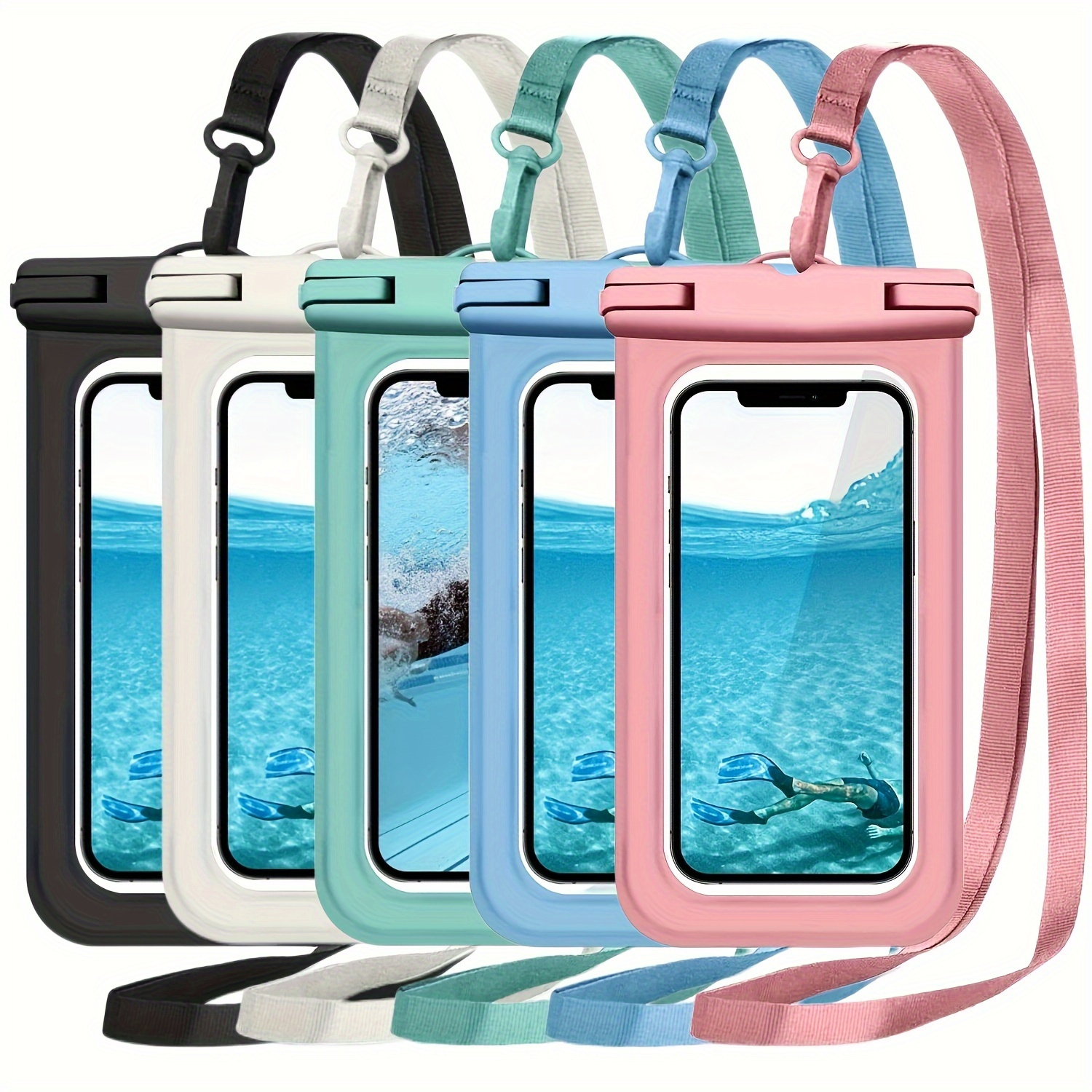 

2-pack Extra-large Waterproof Phone Pouches - Ultimate Protection For Smartphones Underwater - Crystal Clear Touchscreen Friendly Perfect For Beach & Swimming Adventures!