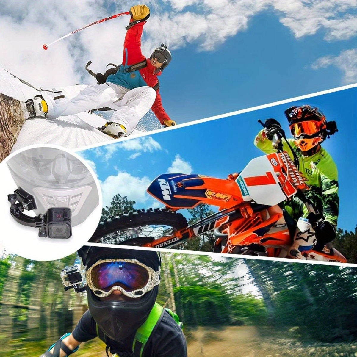 piece action camera helmet mount kit rotary extension arm Temu