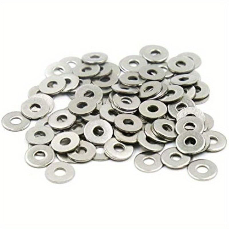 

50pcs Stainless Steel Flat Washers, M6/m8 Sizes - Metal Screw Gaskets, For Strength