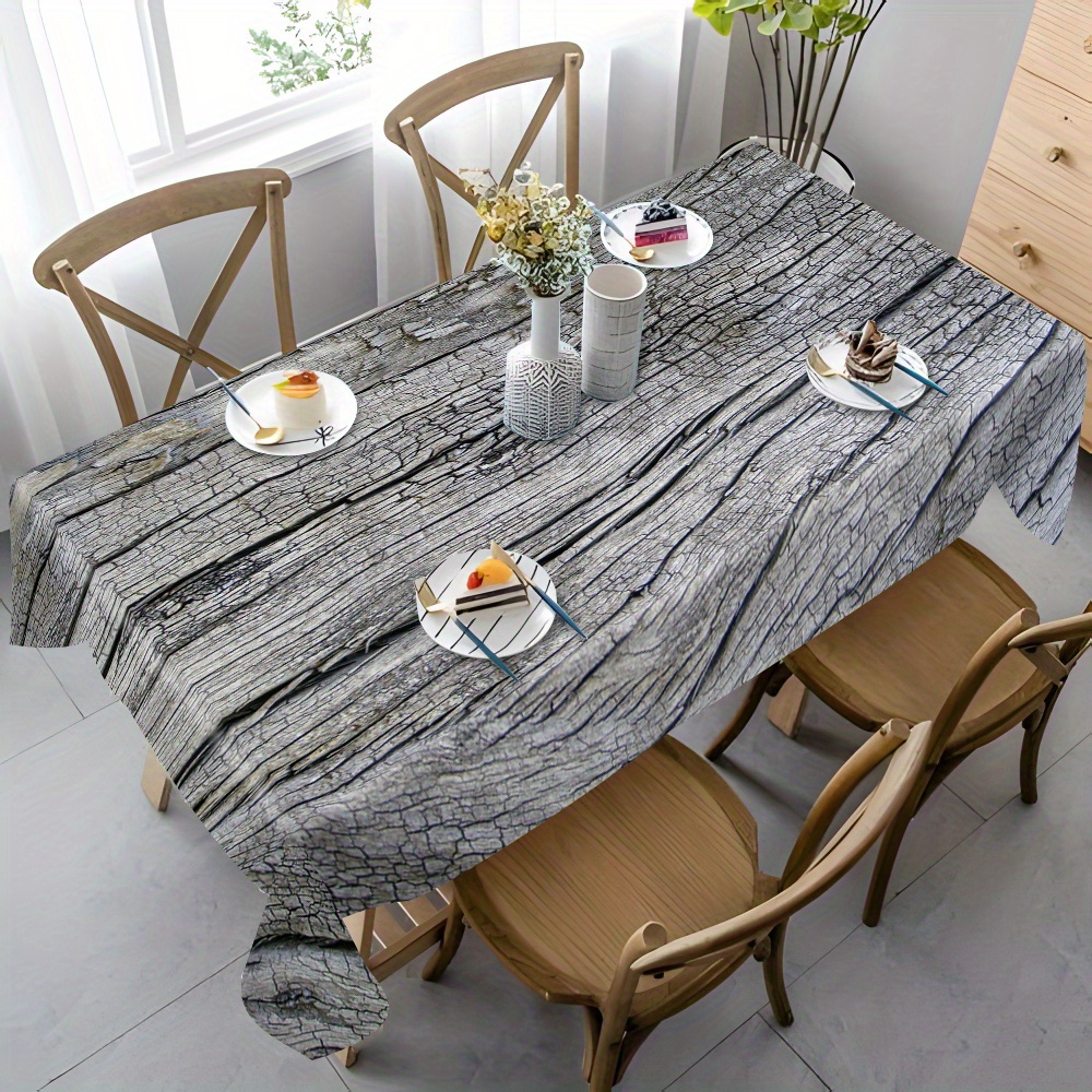 

1pc Wood Grain Tablecloth: Durable, Water Washable, And Suitable For Home Kitchen, Restaurant, Coffee Shop, Party, And Holiday Table Settings. Perfect For Weddings, Banquets, And Gift Giving.