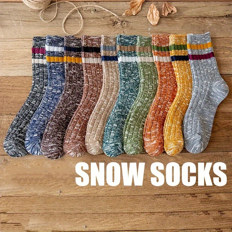 

[customer ] 5 Pairs Of Random Men's Christmas Snowflake Print Striped Breathable Socks