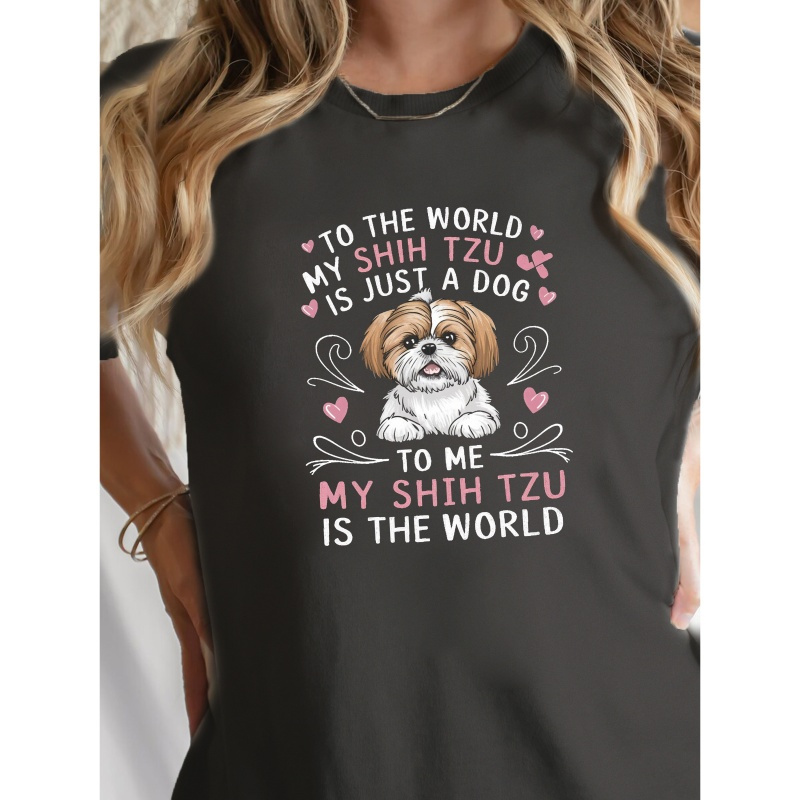 

Shih Tzu Heart Cotton Women's T-shirt With Comfortable Fit