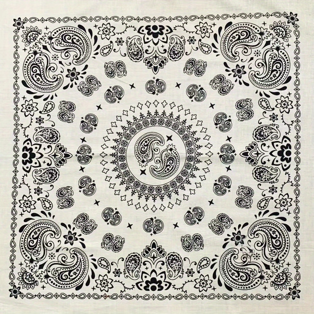 1pc , Pure Bandana Headscarf, Hip-hop Printed Bandana, Denim Neckerchief, Outdoor Cycling Face Scarf, Skull Bandana, Unisex Motorcycle Bandana Scarf, Halloween Gift, Party Gift Bandana