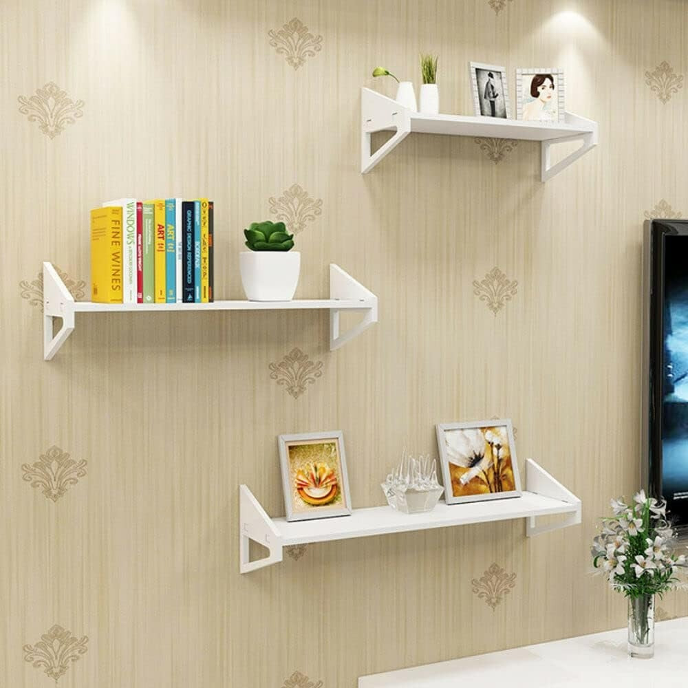3 Piece Wall Shelf 25/ 30/ 40cm Floating Shelf Set Decorative Shelves Kitchen Bathroom Living Room Bedroom Home Office Laundry Room Etc