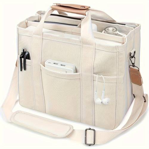 Mala de Ombro Espaçosa com Vários Bolsos e Compartimentos, Design Tote , Resistentes, em Cor