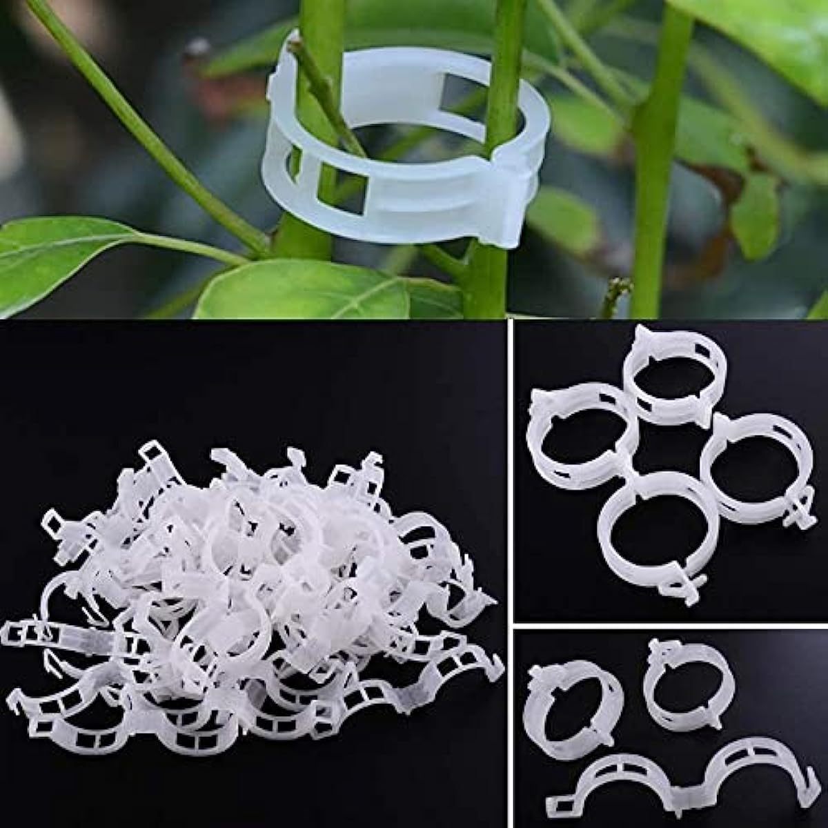 

100pcs Plastic Garden Plant Support Clips - Vine Training Trellis Connectors For Tomato & Vegetable - For Upright Growth & Plants