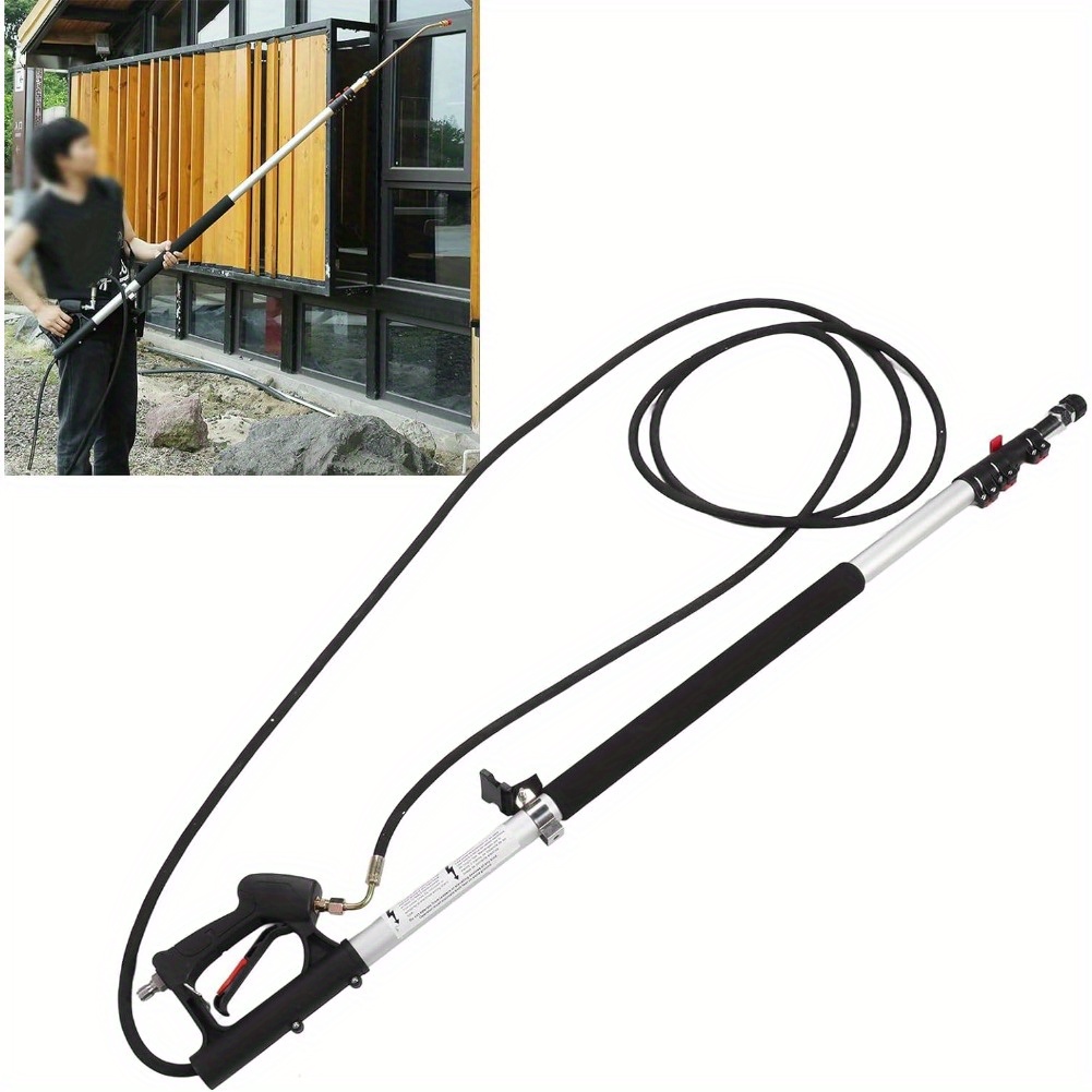 

Telescopic Power Washer Lance With Spray, Pressure Washer Extension Wand High Pressure Cleaner With 5 Nozzle Tips, For Cleaning Facades Carports Winter