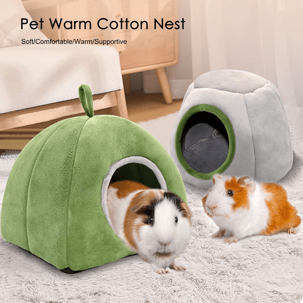 

2 Pack Guinea Pig Bed Washable Guinea Pig Hideout Foldable Short Plush Hamster Cave For Chinchilla, Hamsters, Hedgehog