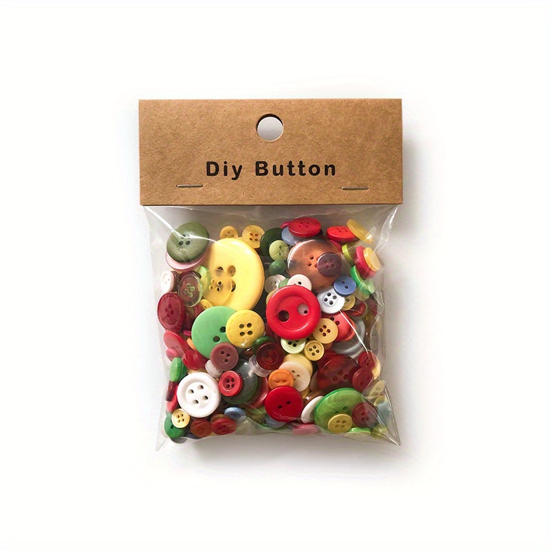 Assorted Sizes Colorful Plastic Buttons for Crafts - Mixed Colors Resin Button Set for DIY Projects, Handmade Sewing Accessories, Bulk Pack