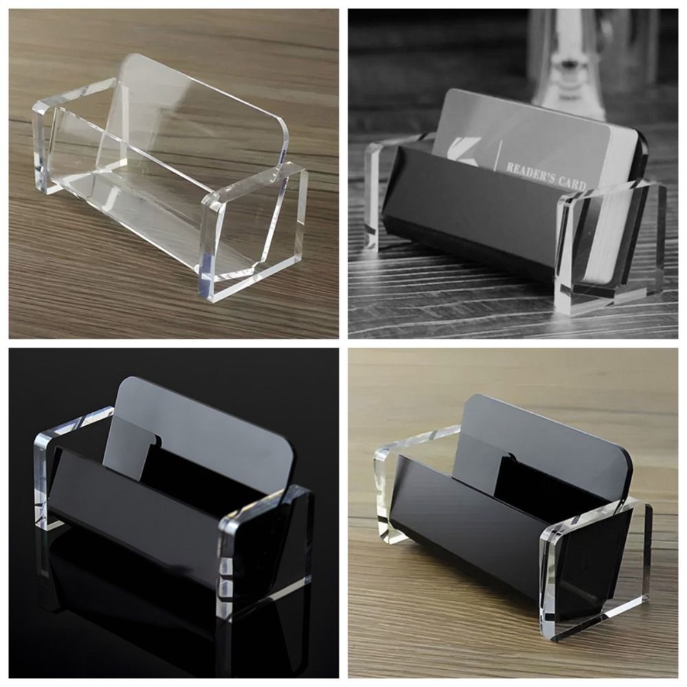 

1pc, Elegant Design Acrylic Business Card Holder Simple Card Storage Black& Cards Organizer Card Organizer High-end Business Cards Display Holders Desk Counter