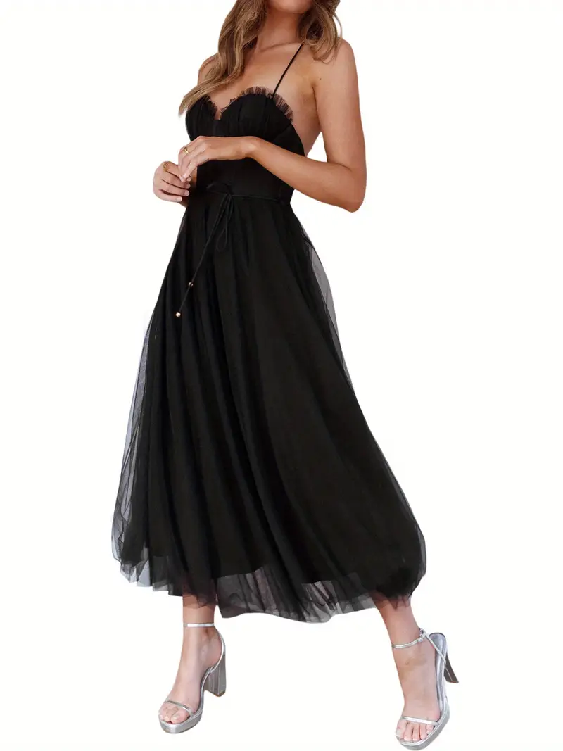 elegant polyester tulle evening gown women sleeveless - Temu elegant polyester tulle evening gown women sleeveless - Temu