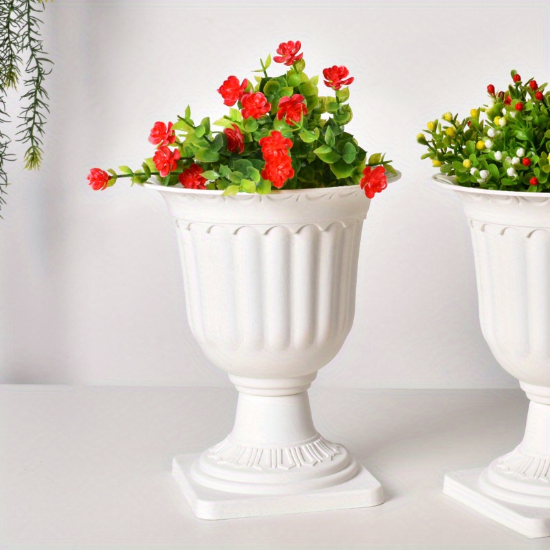 

A Set Of 2 Classic Plastic Flower Pots - Indoor And Outdoor Decoration Gardening Containers, Suitable For Succulents, , Hydroponics - , Flower Pots Plants Not Included