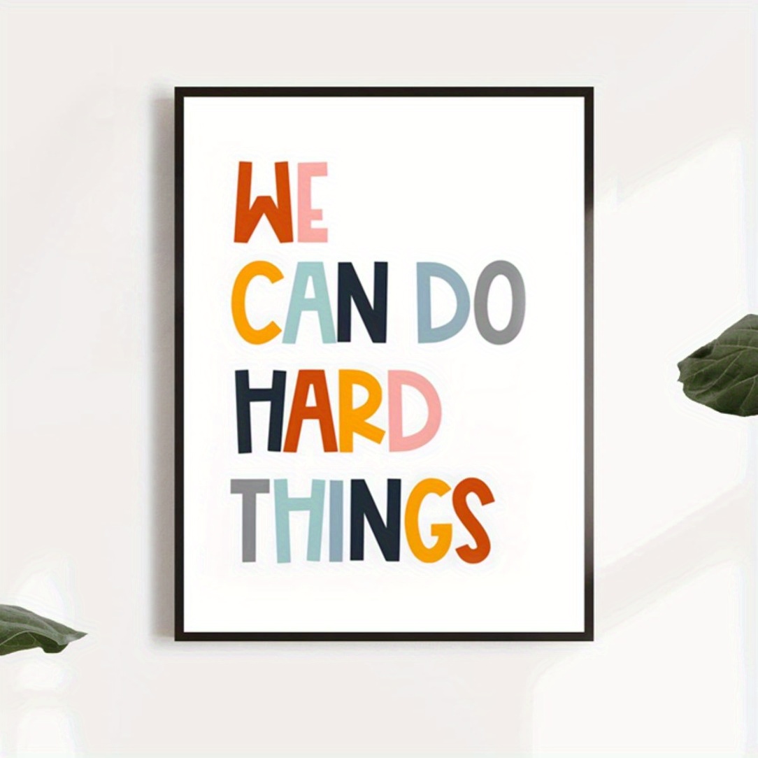 

Do Hard Things" Motivational Poster, 1pc, , Positive Growth Classroom Decor, Educational For Playroom & Living , 8x10 Inches