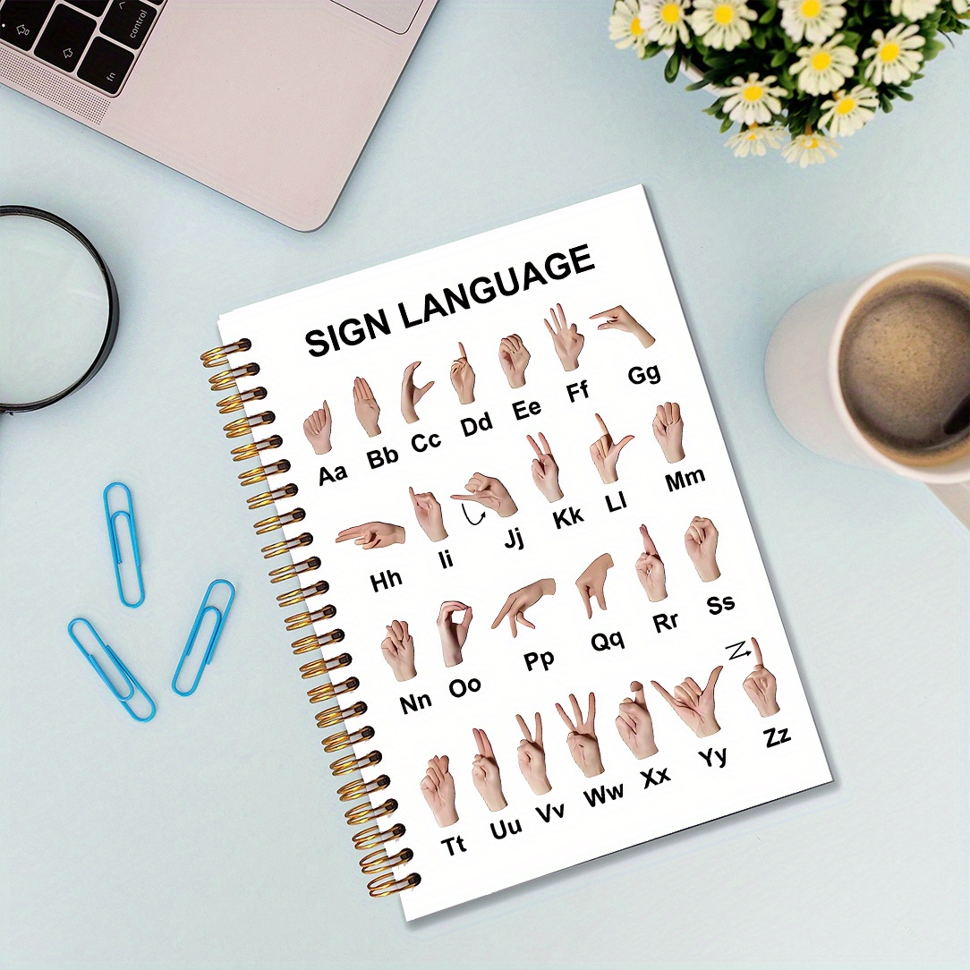 

Asl Sign Language Notebook: Spiral Journal, 5.5x8.3in, Perfect For Learning And Practicing