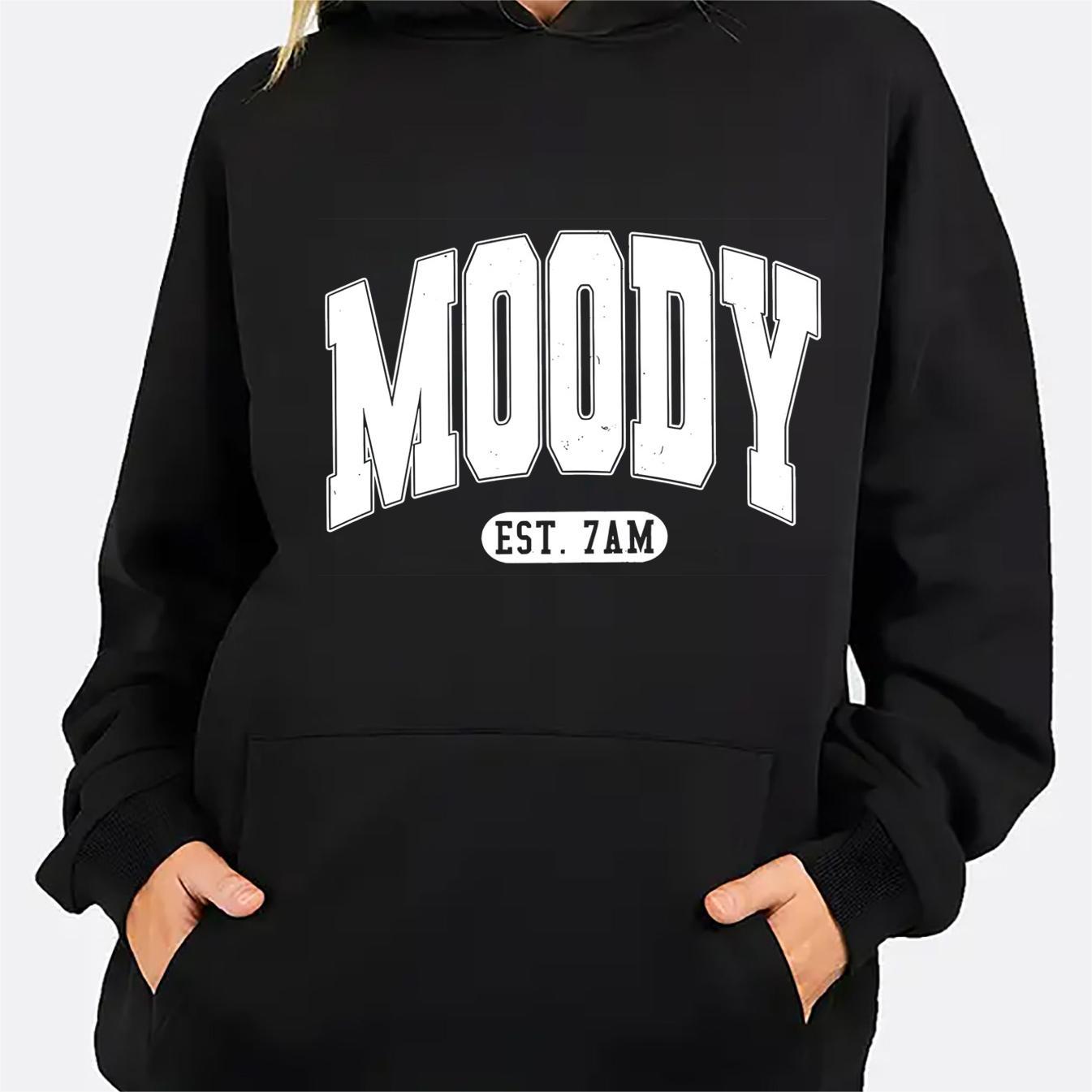 

Letter Print Casual Sporty Hoodie, Women's Long Sleeve Front Pocket Soft Sweatshirt For Fall & Winter
