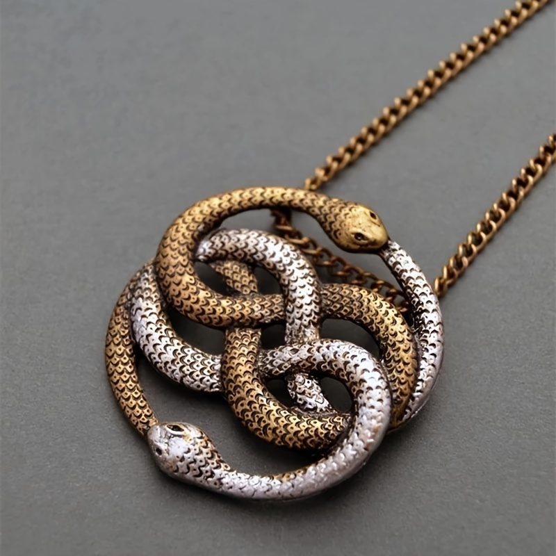 

1 Pc Simplicity Unique Punk Style Entanglement Snake Geometry Pendant Necklace Women Vintage Party Jewelry