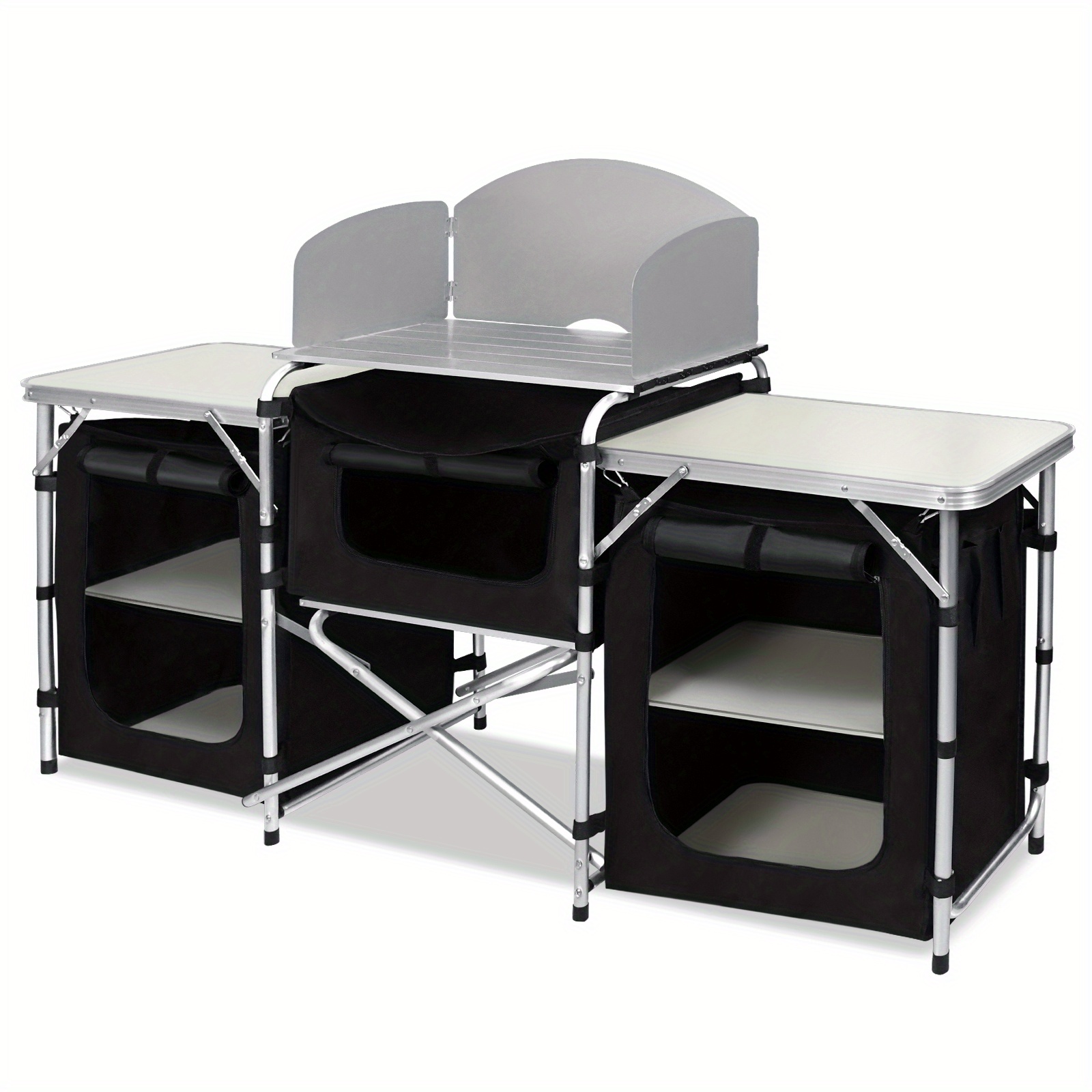 Outdoor Camping Cabinet Mdf Density Board Foldable Aluminum Oxford Cloth Camping Kitchen