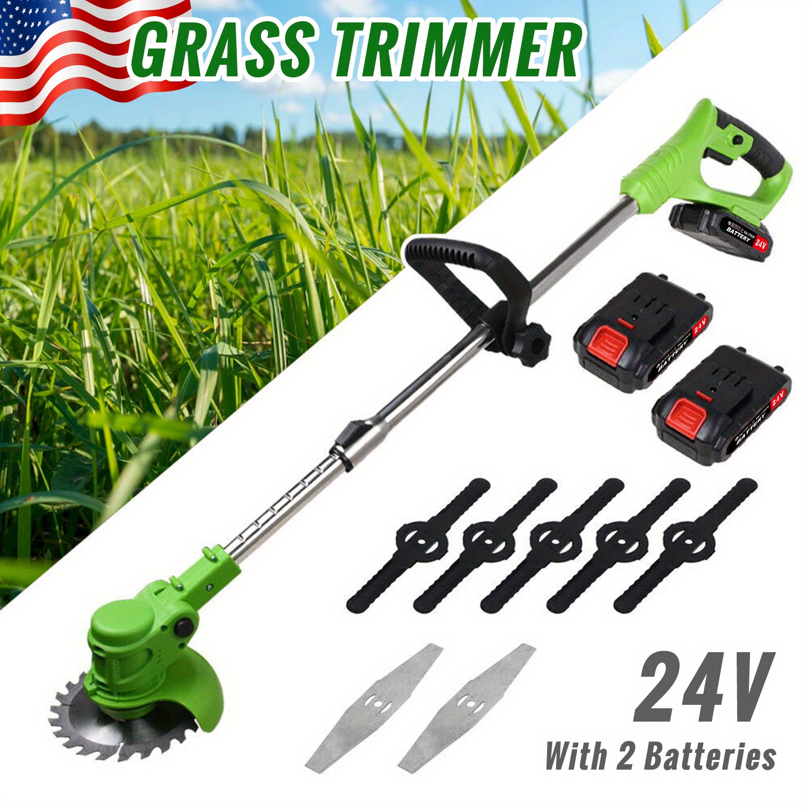 

Multifunctional Cordless Grass String Trimmer With Powerful Battery Powered Grass Trimmer, String Trimmer/mini-mower/wheel Edger/brush Cutter