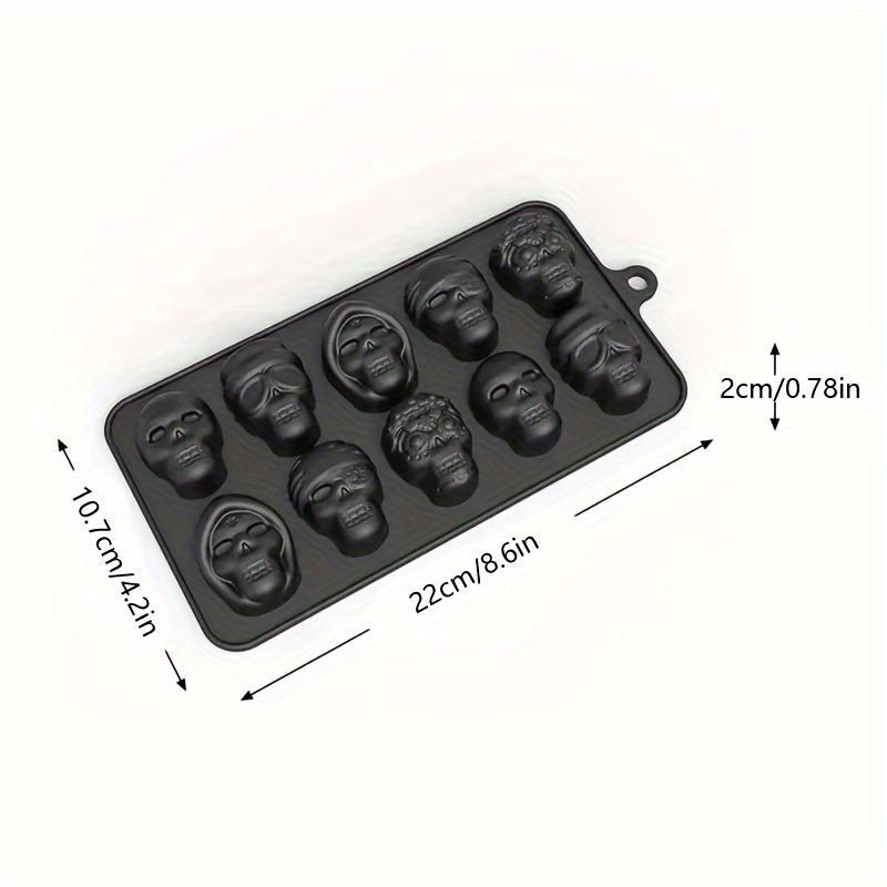 halloween skull   tray 1pc silicone mold for whiskey cocktail multipurpose chocolate candy pudding jelly mold rectangular plastic manual kitchen accessory for   details 6