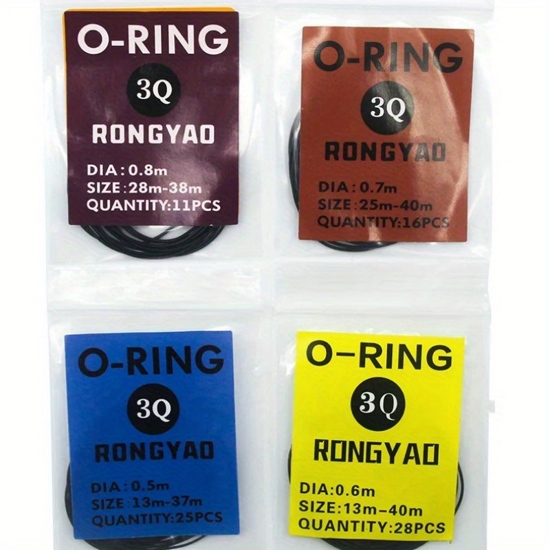Image of 4 Packs Of 0.5mm/0.6mm/0.7mm/0.8mm Rubber Rings For Watch In Small Bags