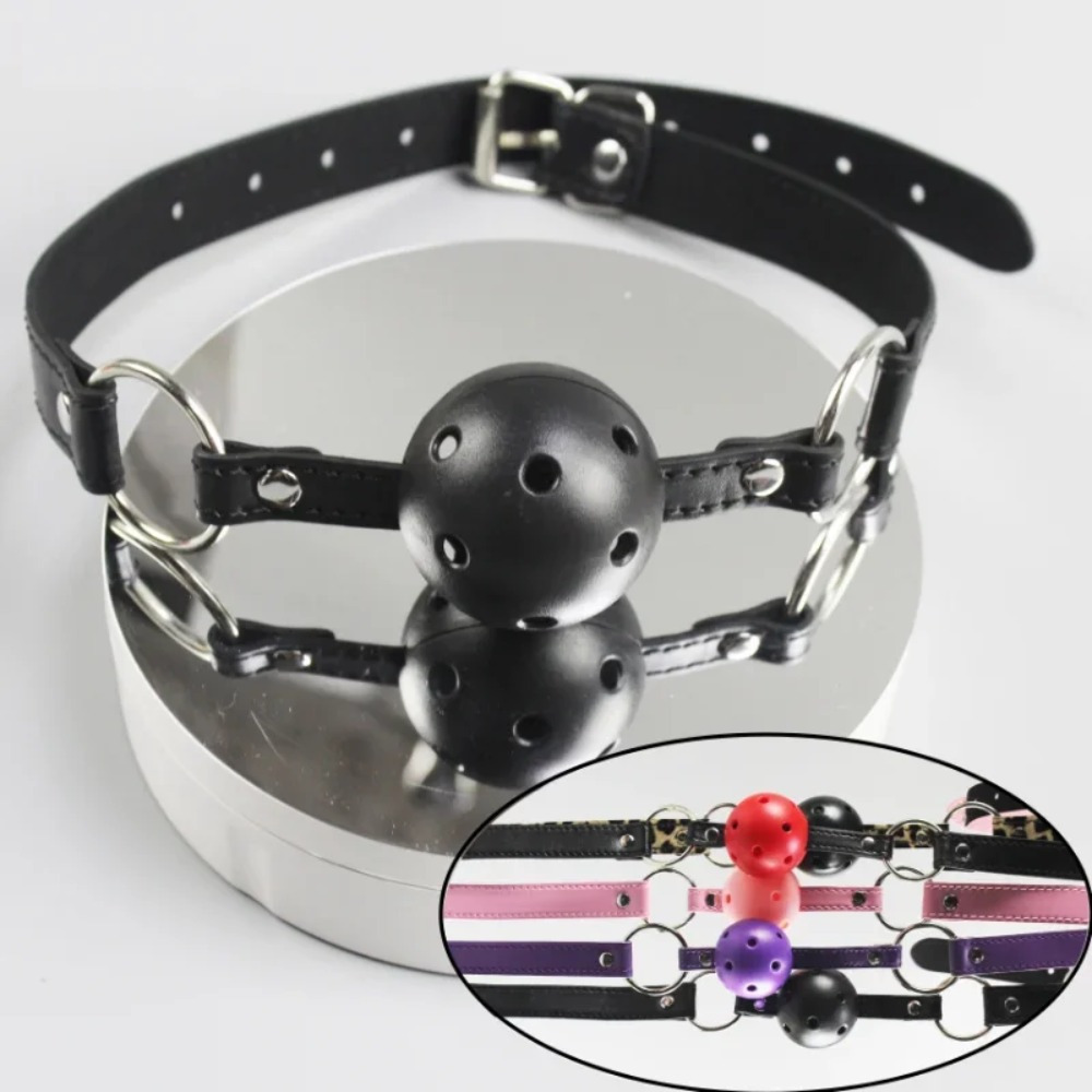 3 colors pu leather silicone ball gag breathable - Temu