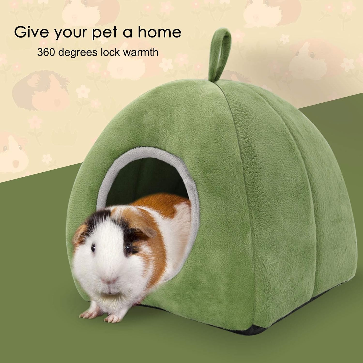 Awesome 2-Tier Wooden Guinea Pig Hideout With Stairs & Comfy Pad - Fun House For Small Pets
