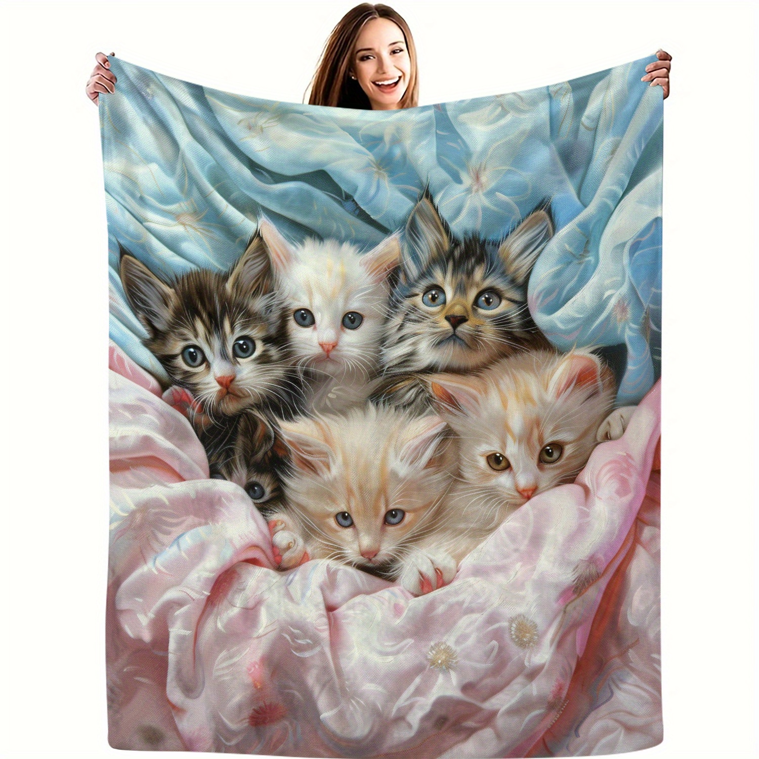 

Cat- Flannel Blanket - , & , For , Bed, , And - ,