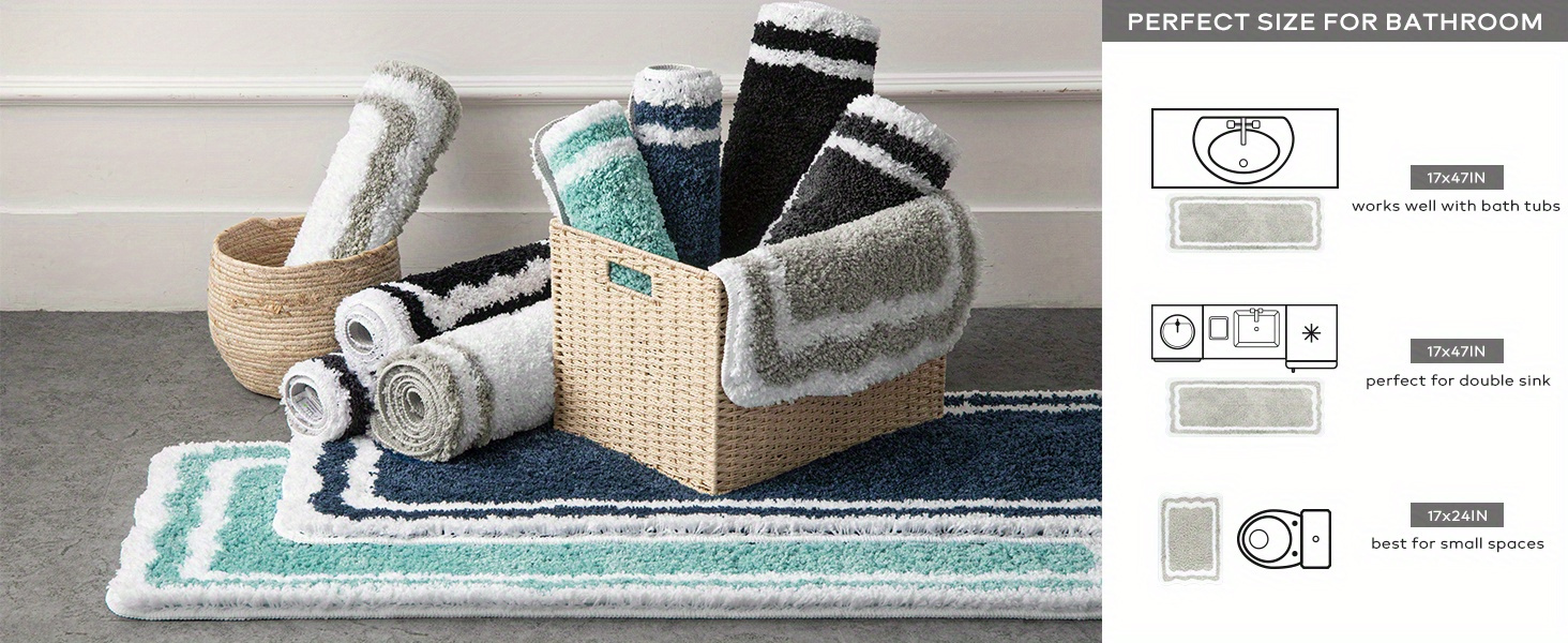 outdoor christmas decorations bathroom rugs 2pcs rectangle bath mat set of 2 machine washable quick dry bath runner pet friendly rug soft shaggy bath carpet non slip for dogs Product details 4