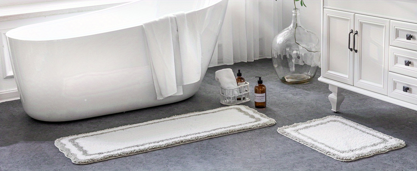 outdoor christmas decorations bathroom rugs 2pcs rectangle bath mat set of 2 machine washable quick dry bath runner pet friendly rug soft shaggy bath carpet non slip for dogs Product details 5