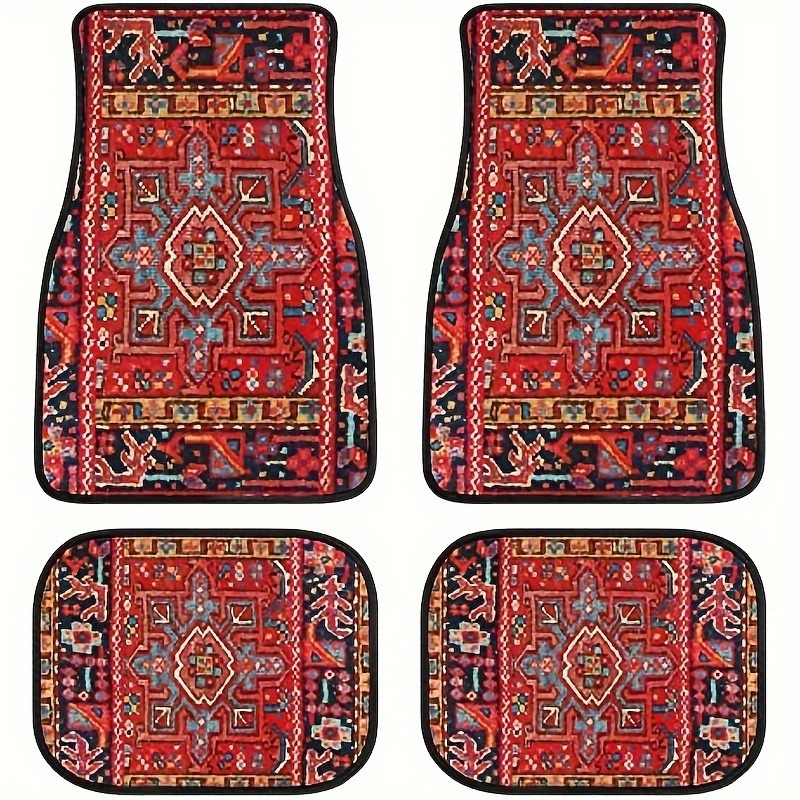 

4pcs Retro Pattern Car Floor Mats, Fashionable And Simple, , Dirt-resistant, Non-slip, Easy To Mats