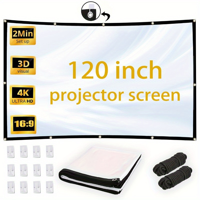 

120-inch Projection Screen 4k Hd 16:9 Foldable Portable Wrinkle-proof Projector Screen For Outdoor And Indoor Home Theaters