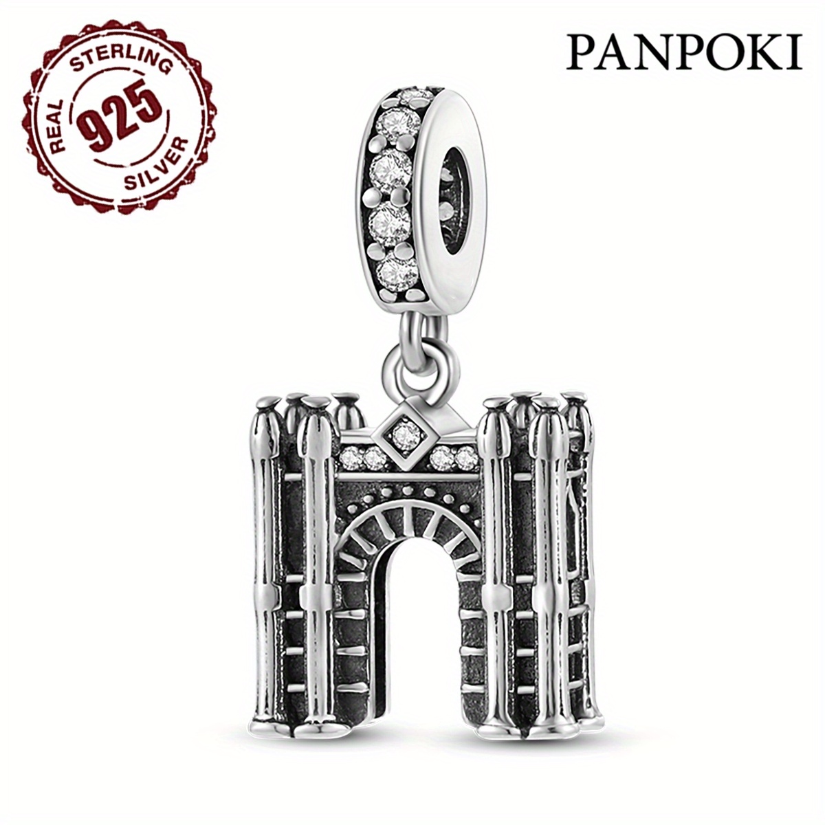 925 Silver Arc De Triomphe Charm Pendant for Jewelry Making