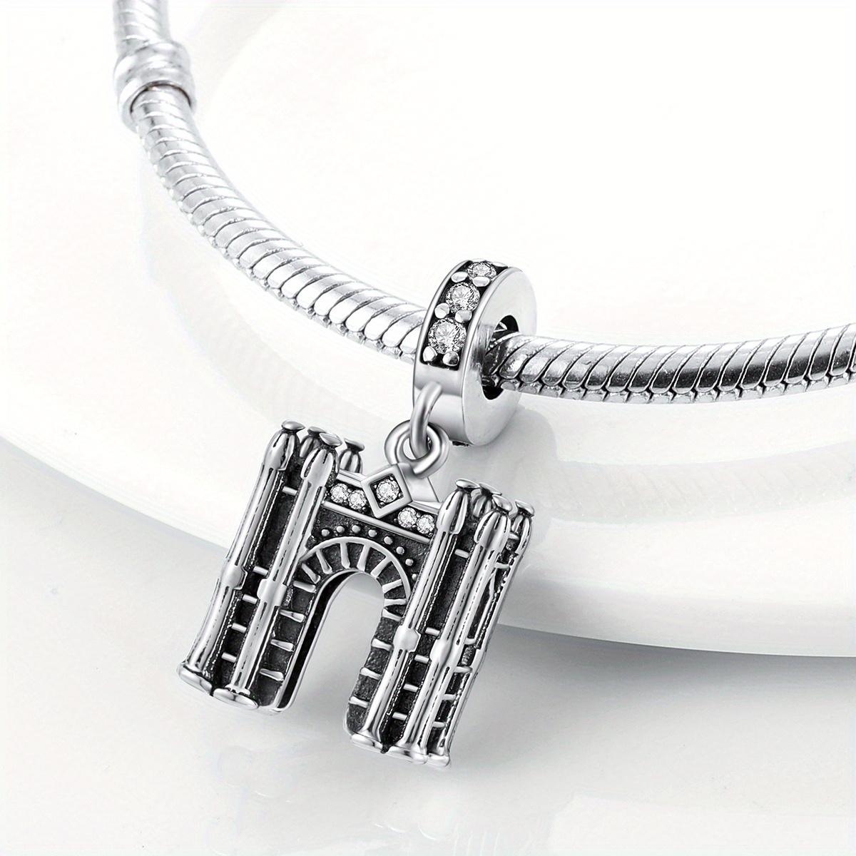 925 Silver Arc De Triomphe Charm Pendant for Jewelry Making