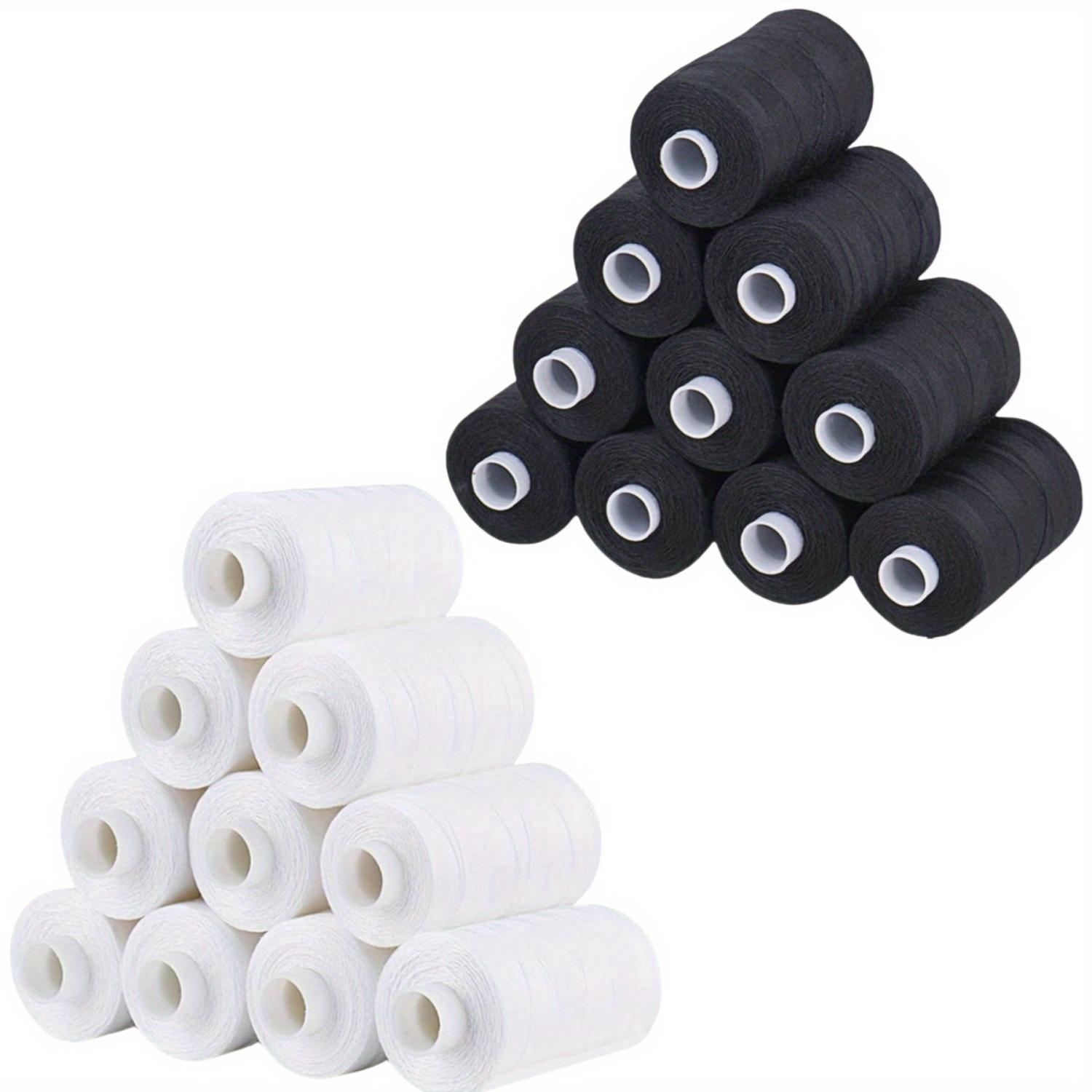 

All Sewing Thread, 20 Spool (10white+10black) 1000 Yards Bobbin Polyester Thread For Sewing, Handy Polyester Sewing For Sewing Machine - ( Series)