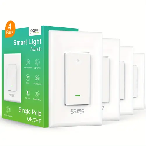 smart light switch on off in wall single pole 15a white wifi smart switch remote control works with google home