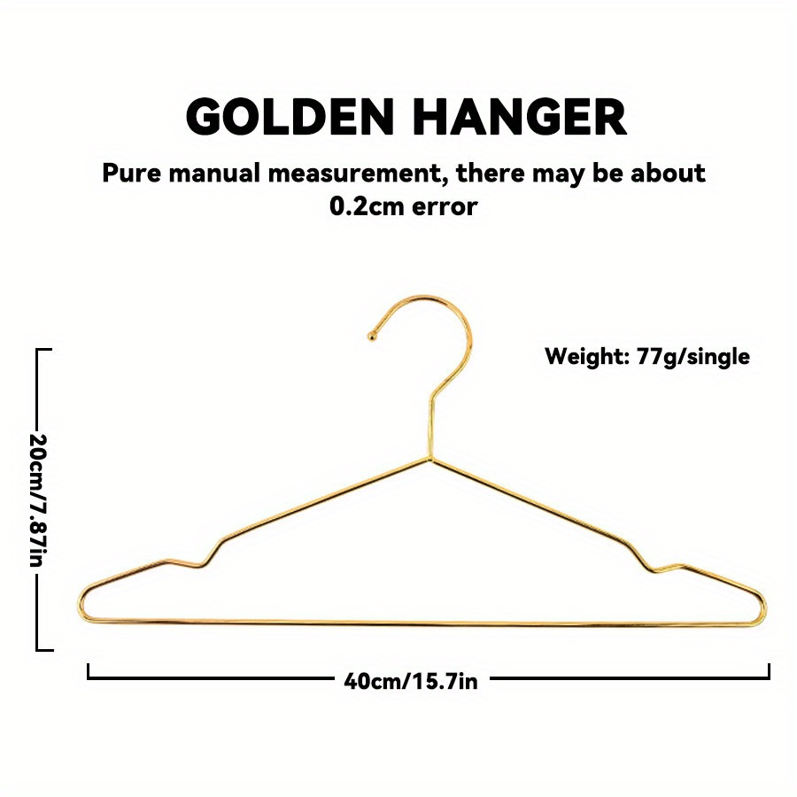 popular   10pcs standard clothes hanger made of metal material with gold plating   luxurious style size 15 7 inches suitable for home storage details 2